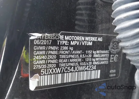 2018 BMW X4 M40I z USA, uszkodzony, nr VIN 5UXXW7C54J0W64234